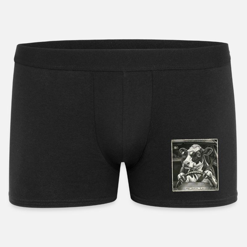 Milchkuh Geblitzt Auto Fahren - Männer Boxer Shorts - Schwarz