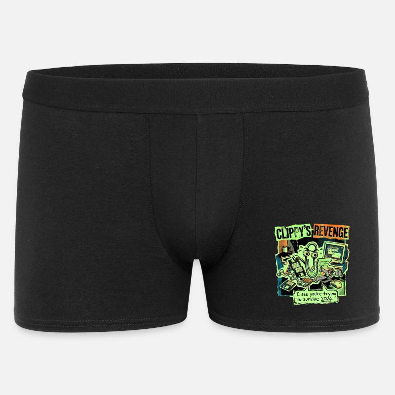 Clippy Revenge - Männer Boxer Shorts - Schwarz