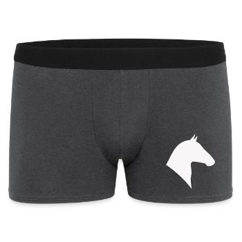 Silhouette de tête de cheval minimale - Boxer Homme - charbon - Devant