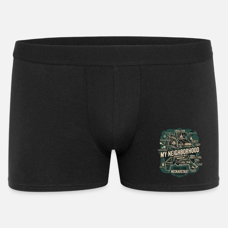 Mannheim Neckarstadt - Männer Boxer Shorts - Schwarz