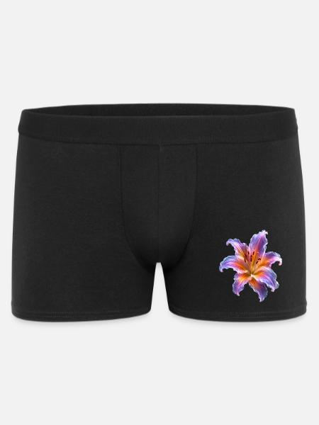 Motif floral abstrait Glowing Lily - Boxer Homme - noir