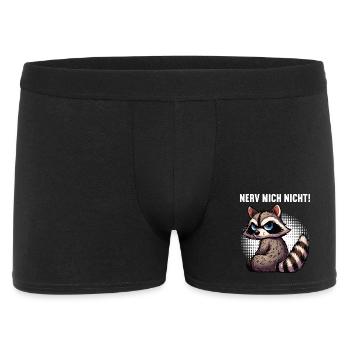 Nerv Mich Nicht Waschbär Waschbären Waldtier - Männer Boxer Shorts - Schwarz - Vorne