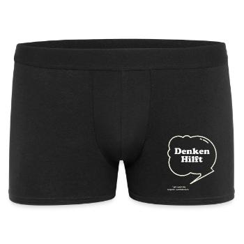 Denken Hilft Lustiger Sarkasmus - Männer Boxer Shorts - Schwarz - Vorne
