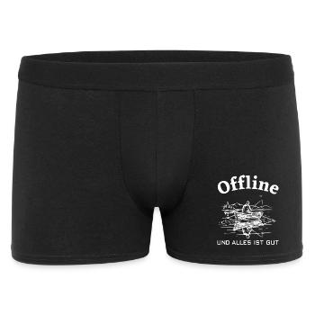 Angeln Genuss - Männer Boxer Shorts - Schwarz - Vorne