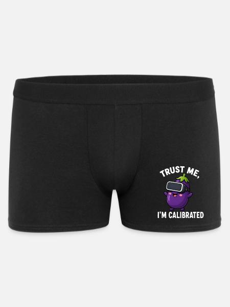 Eggplant Comic Saying Gamer Cartoon - Men's Boxer Shorts - black