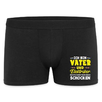 Vater Und Elektriker Spruch - Männer Boxer Shorts - Schwarz - Vorne