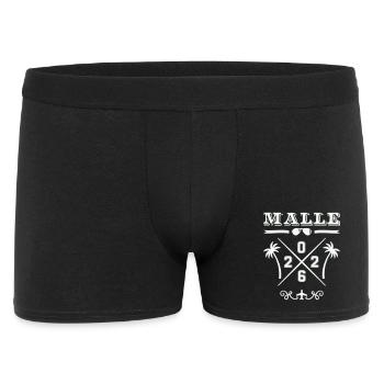 Mallorca 2026 Palmen Cross Design - Männer Boxer Shorts - Schwarz - Vorne