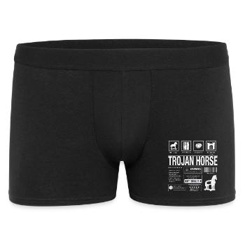 Trojanisches Pferd Motiv - Männer Boxer Shorts - Schwarz - Vorne