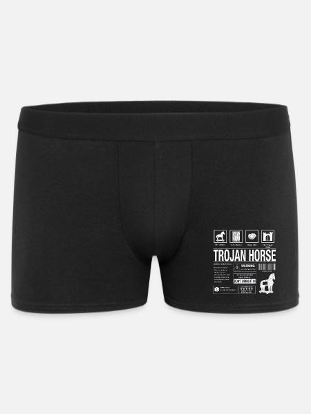 Trojanisches Pferd Motiv - Männer Boxer Shorts - Schwarz
