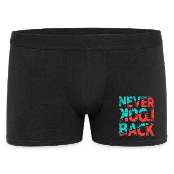 Never Look Back – Retro Typography Statement Design - Men's Boxer Shorts - black - Front