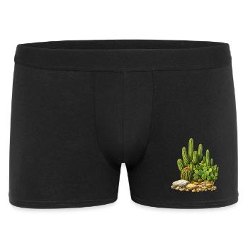 Cactus avec des fleurs - Boxer Homme - noir - Devant