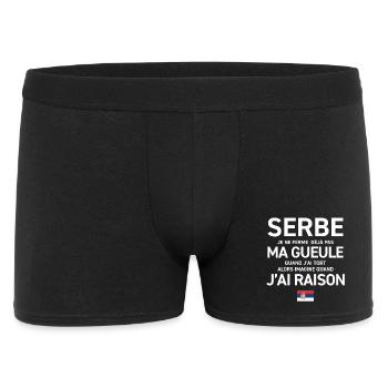 Serbe Je Ne Ferme Deja Pas Ma Gueule Quand J Ai... - Boxer Homme - noir - Devant