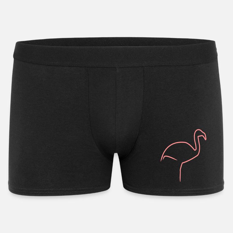Flamingo - Männer Boxer Shorts - Schwarz