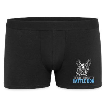 CATTLE DOG life is better Wilsigns Dogs - Men's Boxer Shorts - black - Front