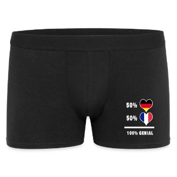 Deutschland und Frankreich genial / Geschenk - Männer Boxer Shorts - Schwarz - Vorne