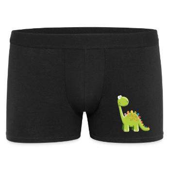 Lustiger Bunter Stegosaurus Dinosaurier I Geschenk - Männer Boxer Shorts - Schwarz - Vorne