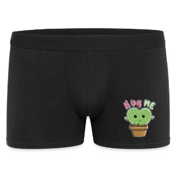 Kawaii Hug Me Cactus I Katus Funshirt Manga - Boxer Homme - noir - Devant
