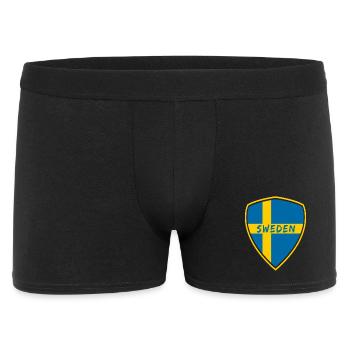 Schweden Wappen / Geschenk Skandinavien - Männer Boxer Shorts - Schwarz - Vorne