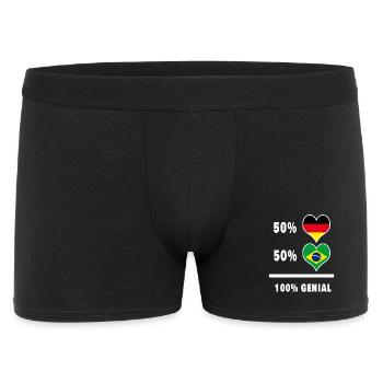 Deutschland und Brasilien Genial / Geschenk - Männer Boxer Shorts - Schwarz - Vorne