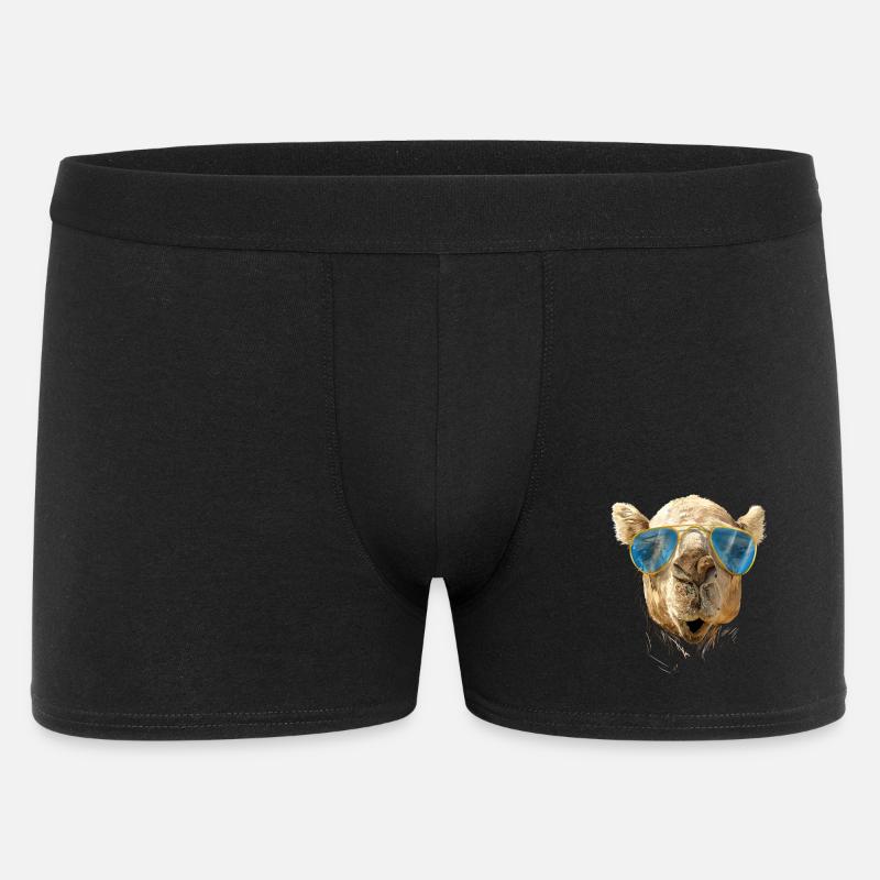 Kamel mit Sonnenbrille - Männer Boxer Shorts - Schwarz