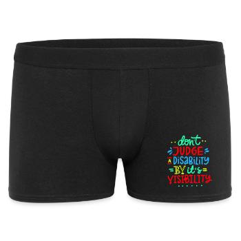 Don't judge my disability, wheelchair, role # - Men's Boxer Shorts - black - Front