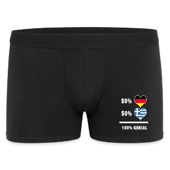 Deutschland und Griechenland Genial / Geschenk - Männer Boxer Shorts - Schwarz - Vorne