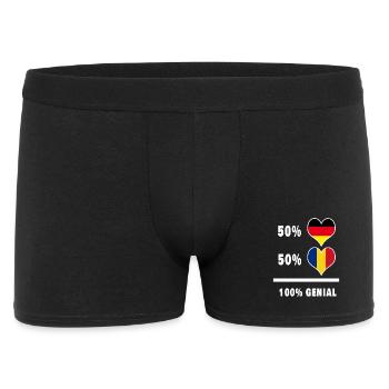 Deutschland und Rumänien Genial / Geschenk - Männer Boxer Shorts - Schwarz - Vorne