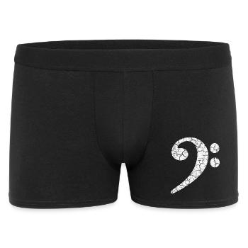Clé de fa avec un effet grunge cool dans un look usé - Boxer Homme - noir - Devant
