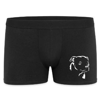 Staffordshire Bull Terrier head "Black Edition" - Men's Boxer Shorts - black - Front