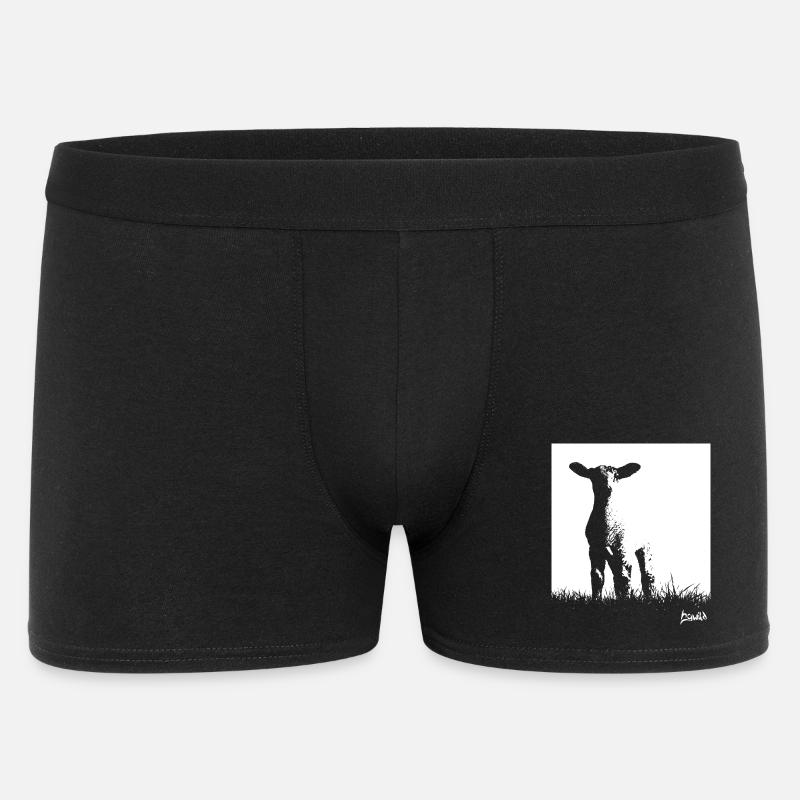 Ostfriesland-Kollektion: Deich-Lämmchen - Männer Boxer Shorts - Schwarz