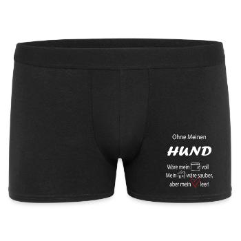 Ohne mein Hund - Männer Boxer Shorts - Schwarz - Vorne