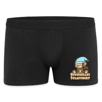 Offizielles Schlafshirt süßes Äffchen - Männer Boxer Shorts - Schwarz - Vorne