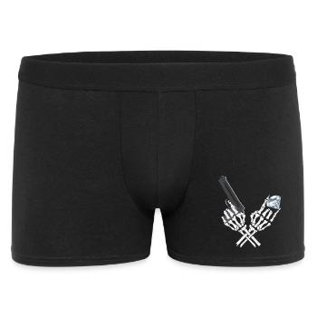 Gangster Skelett - Männer Boxer Shorts - Schwarz - Vorne
