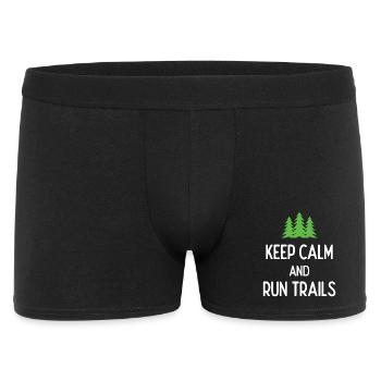 Keep Calm and Run Trails - Men's Boxer Shorts - black - Front
