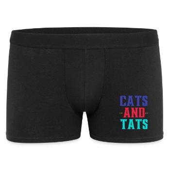 Chats et Tatouages – Typo Colorée - Boxer Homme - noir - Devant