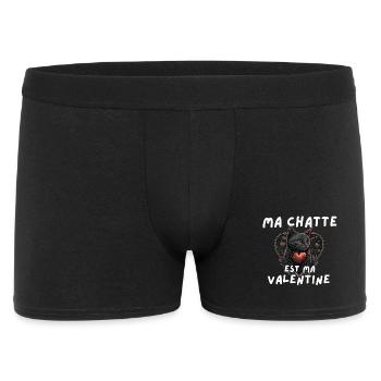 Chat félin cœur Valentine - Boxer Homme - noir - Devant