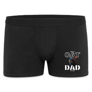 Bester cooler Katzenvater - Männer Boxer Shorts - Schwarz - Vorne