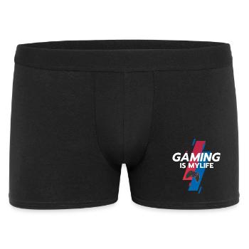 Gaming ist mein Leben - Männer Boxer Shorts - Schwarz - Vorne
