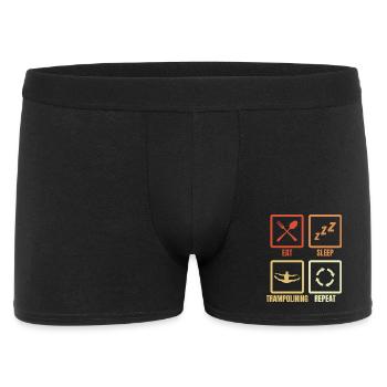 Eat Sleep Trampoline Repeat - Männer Boxer Shorts - Schwarz - Vorne