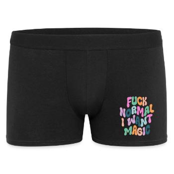 Fuck Normal I want Magic - Männer Boxer Shorts - Schwarz - Vorne