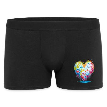 Je te donne mon cœur - Boxer Homme - noir - Devant