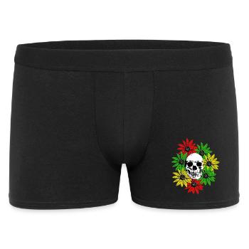 Floral Framed Skull - Men's Boxer Shorts - black - Front