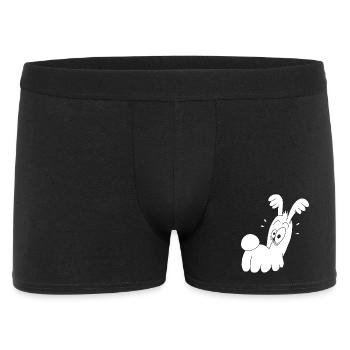 Chien blanc rigolo - Boxer Homme - noir - Devant