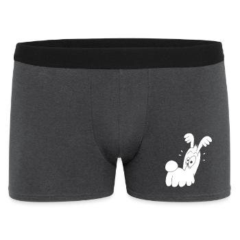 Funny White Dog - Men's Boxer Shorts - charcoal grey - Front