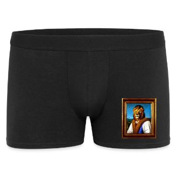 Lion Noble Portrait - Renaissance Royal Style - Boxer Homme - noir - Devant