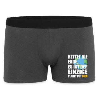 Bier Planet Retten - Männer Boxer Shorts - Anthrazit - Vorne