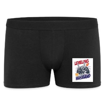 Funny leveling upto husband shirt |New Husband | - Männer Boxer Shorts - Schwarz - Vorne