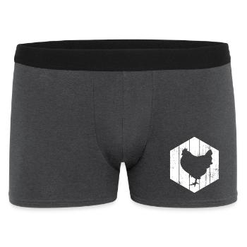 Dessin de poule - Boxer Homme - charbon - Devant