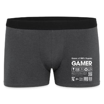 Gamer Organic Logo Tee - Men's Boxer Shorts - charcoal grey - Front