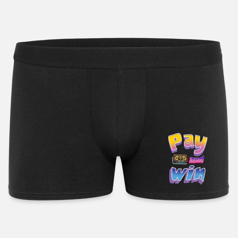 Play and Win Retro Design - Männer Boxer Shorts - Schwarz